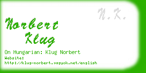 norbert klug business card